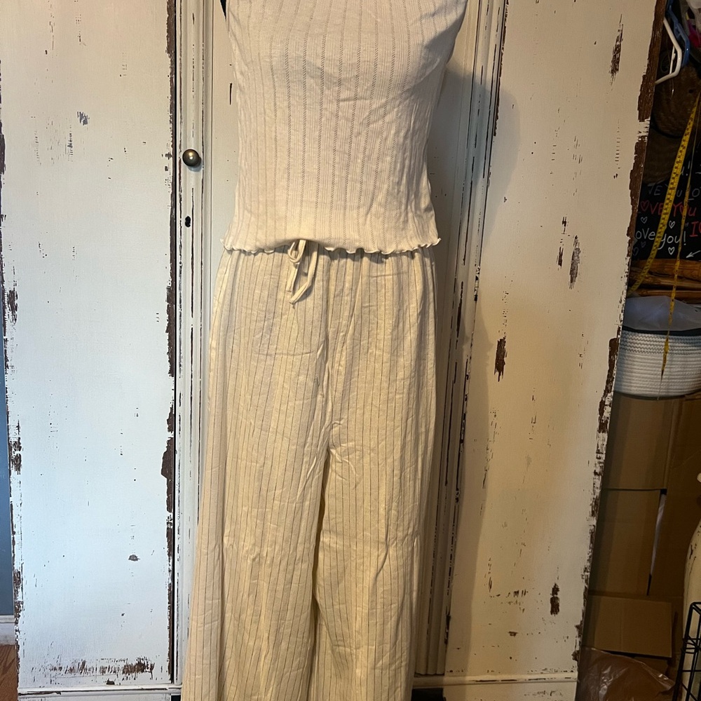WeWoreWhat Cream Striped Sleep Pants - Picture 7 of 10